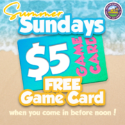 sunday Free $5 game card graphic